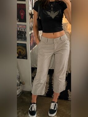 Massimo Taupe Cropped Pants Y2K Vintage Feel skater chic Size Med